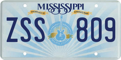 MS license plate ZSS809