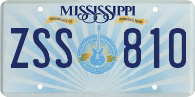 MS license plate ZSS810