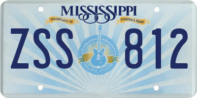 MS license plate ZSS812