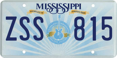 MS license plate ZSS815