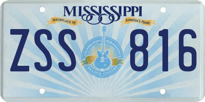 MS license plate ZSS816