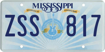 MS license plate ZSS817