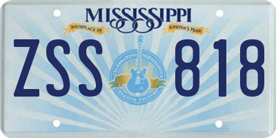MS license plate ZSS818