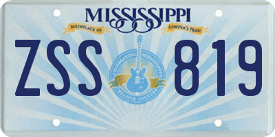 MS license plate ZSS819