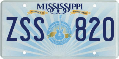 MS license plate ZSS820