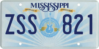 MS license plate ZSS821
