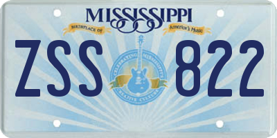 MS license plate ZSS822