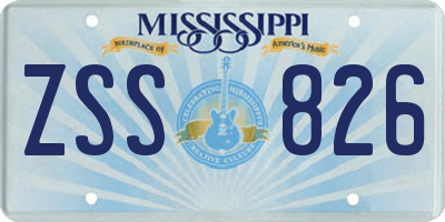 MS license plate ZSS826