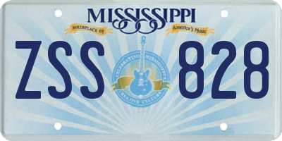 MS license plate ZSS828
