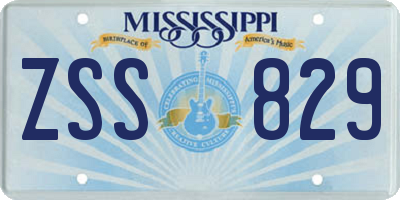 MS license plate ZSS829
