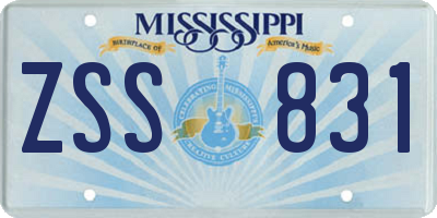 MS license plate ZSS831