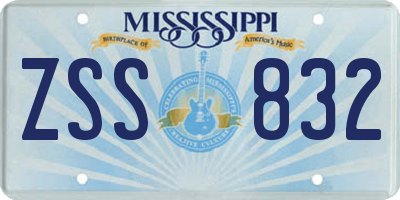 MS license plate ZSS832