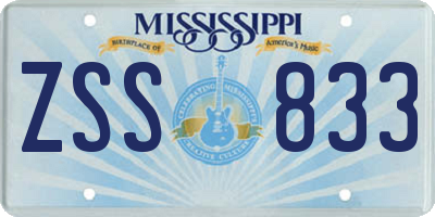 MS license plate ZSS833
