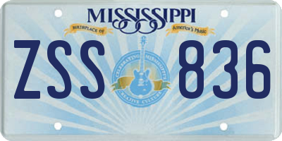 MS license plate ZSS836
