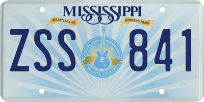 MS license plate ZSS841
