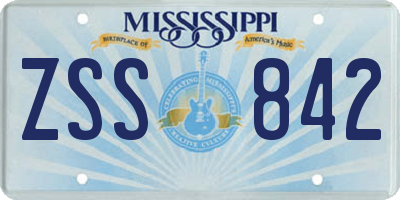 MS license plate ZSS842