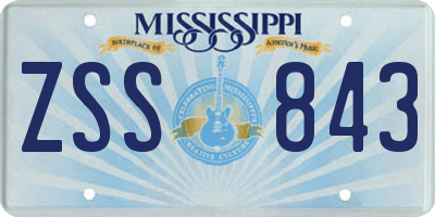 MS license plate ZSS843