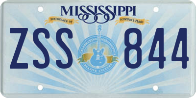 MS license plate ZSS844