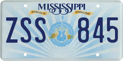 MS license plate ZSS845
