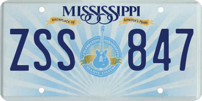 MS license plate ZSS847