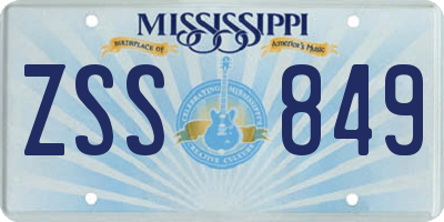 MS license plate ZSS849