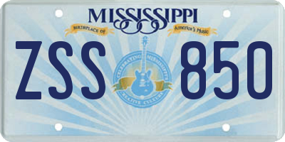 MS license plate ZSS850