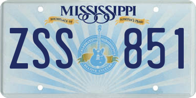MS license plate ZSS851