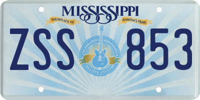 MS license plate ZSS853