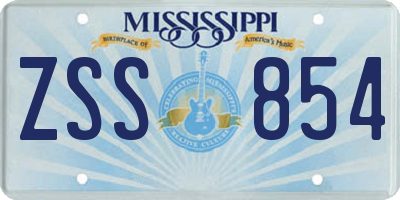 MS license plate ZSS854