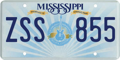 MS license plate ZSS855