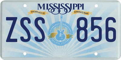 MS license plate ZSS856