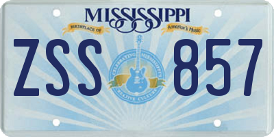 MS license plate ZSS857