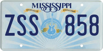 MS license plate ZSS858