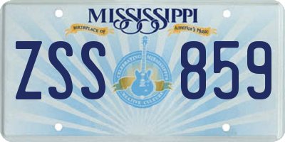 MS license plate ZSS859