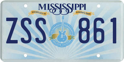 MS license plate ZSS861