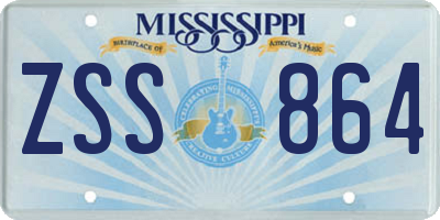 MS license plate ZSS864