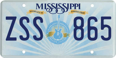 MS license plate ZSS865