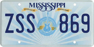MS license plate ZSS869