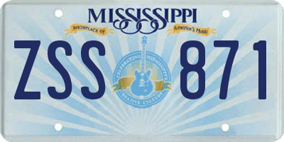 MS license plate ZSS871