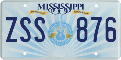 MS license plate ZSS876