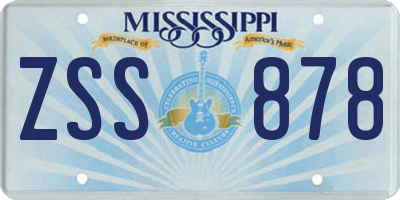 MS license plate ZSS878