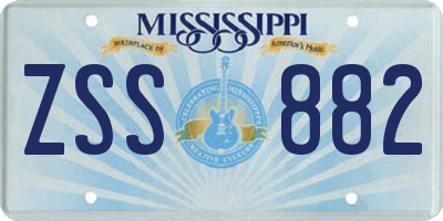 MS license plate ZSS882