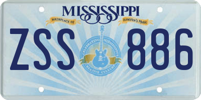 MS license plate ZSS886