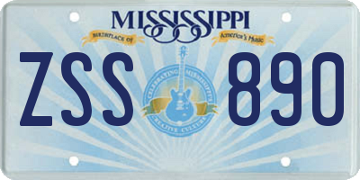 MS license plate ZSS890