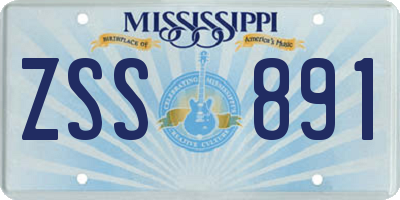 MS license plate ZSS891
