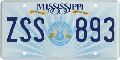 MS license plate ZSS893