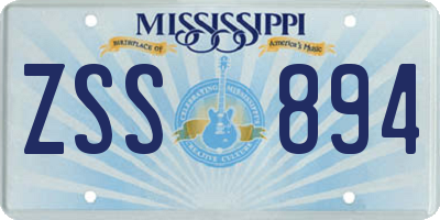 MS license plate ZSS894