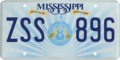 MS license plate ZSS896