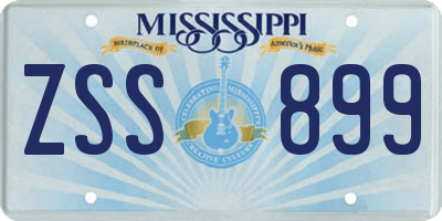 MS license plate ZSS899