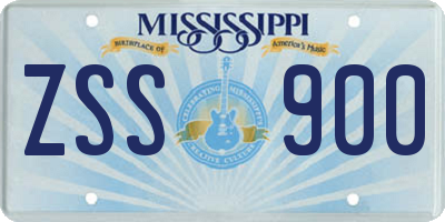 MS license plate ZSS900